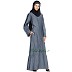 A-line Denim abaya with Frill at Bottom 